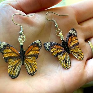 Homemade butterfly earrings!